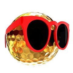 Image showing Golf Ball With Sunglasses. 3d illustration