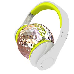 Image showing Metal Golf Ball With headphones. 3d illustration