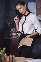 Image showing Portrait of a businesswoman who is working at office