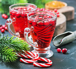 Image showing cranberry drink and berries