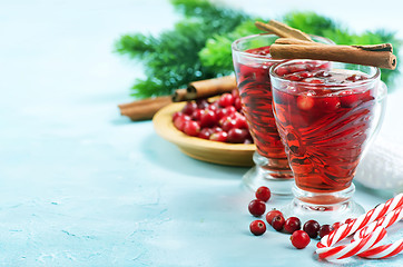 Image showing cranberry drink and berries