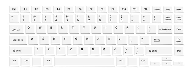 Image showing White keyboard for laptop or computer on white background