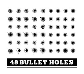 Image showing Bullet holes vector illustration on white