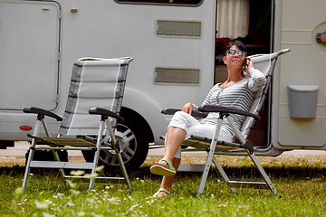 Image showing Family vacation travel, holiday trip in motorhome RV