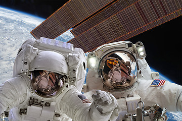 Image showing International Space Station and astronaut.