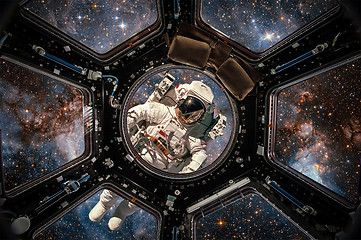 Image showing International Space Station and astronaut.