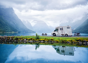 Image showing Family vacation travel RV, holiday trip in motorhome