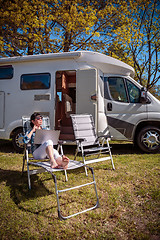 Image showing Family vacation travel, holiday trip in motorhome RV