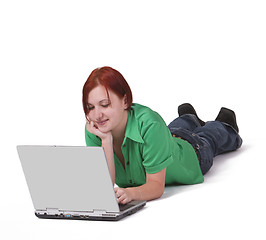 Image showing Teenager with a laptop