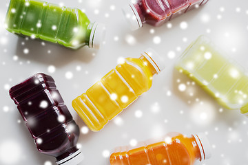 Image showing bottles with different fruit or vegetable juices