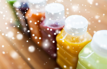 Image showing bottles with different fruit or vegetable juices