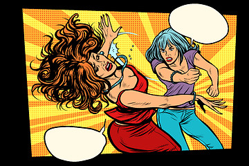 Image showing Women fight, Street violence, beating shot