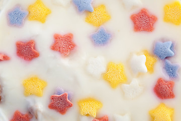 Image showing Homemade yogurt meal with fruits, selective focus.