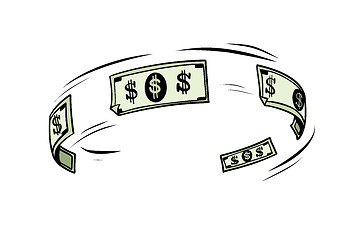 Image showing The circulation of money, dollars cash