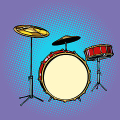 Image showing drum set musical instrument