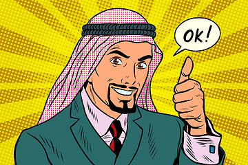 Image showing Thumbs up Okey, the Arab businessman