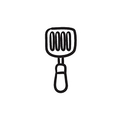 Image showing Kitchen spatula sketch icon.
