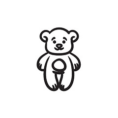 Image showing Teddy bear sketch icon.