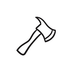 Image showing Fire axe sketch icon.