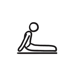 Image showing Man practicing yoga sketch icon.