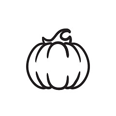 Image showing Pumpkin sketch icon.