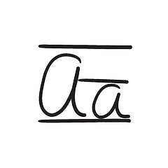 Image showing Cursive letter a sketch icon.