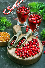 Image showing cranberry drink and berries