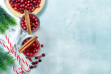 Image showing cranberry drink and berries