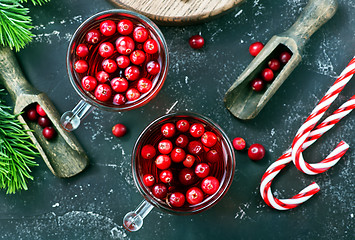 Image showing cranberry drink and berries