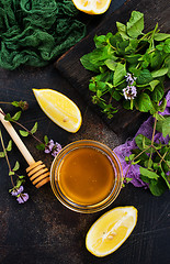 Image showing honey with lemon