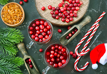 Image showing cranberry drink and berries