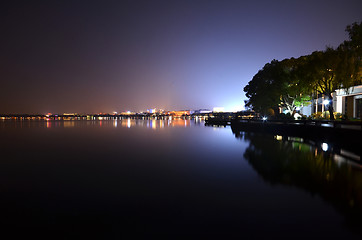Image showing Night view of Hangzhou West Lake