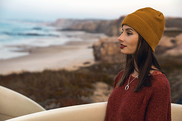 Image showing Surfer girl