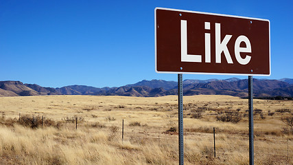 Image showing Like brown road sign