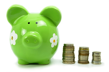 Image showing Piggy bank and money