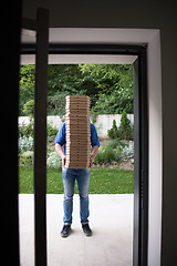 Image showing pizza deliverer