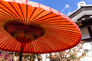 Image showing Traditional Red Japanese umbrella