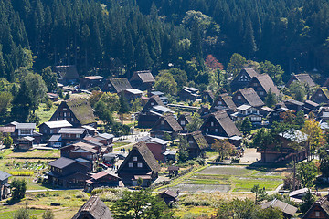 Image showing Old Japanese town in Shirakawago village