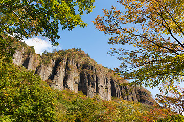 Image showing Volcanic cliff in Japan