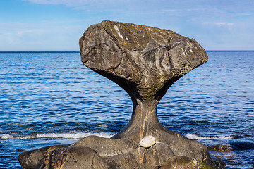 Image showing Kannesteinen is a special shaped stone located on the shore of O