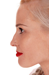 Image showing Closeup of the halve face of a woman