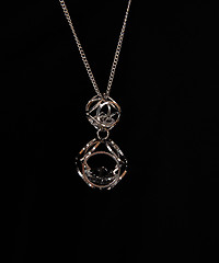 Image showing Beautiful necklace over black background
