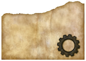 Image showing gear wheel banner background - 3d rendering