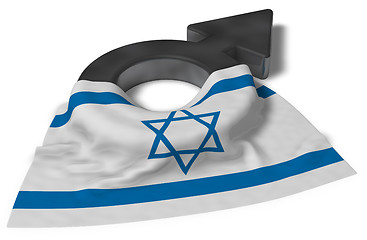 Image showing mars symbol and flag of israel - 3d rendering