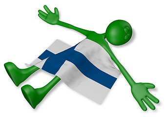 Image showing dead cartoon guy and flag of finland - 3d illustration