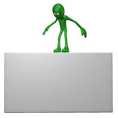 Image showing cartoon guy on a board - 3d illustration