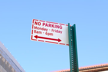 Image showing NO PARKING street sign