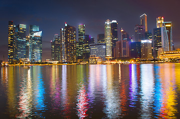 Image showing Singapore business center night skyline