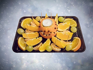 Image showing Christmas fruit plate