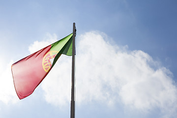 Image showing National flag of Portugal on a flagpole